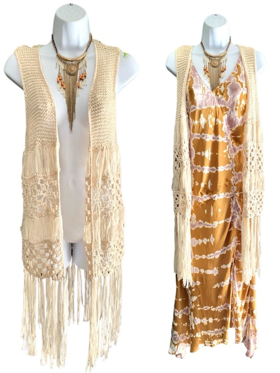 Forever 21 Jackets & Blazers - Boho Hippie Crochet Festival Fringe Open Knit Vest- M